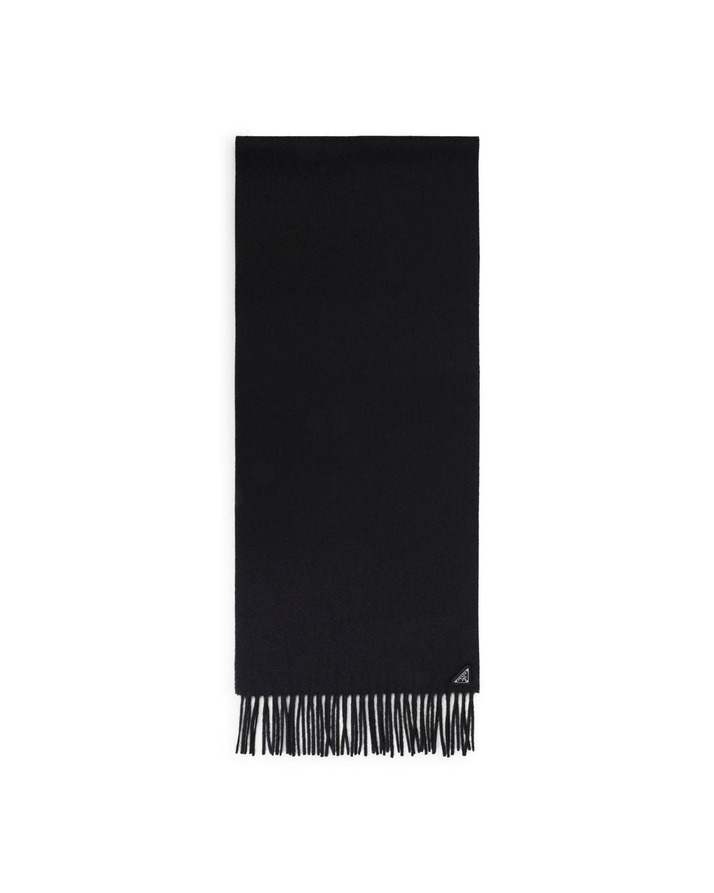 Prada Black Fringed Silk-Blend Scarf for men