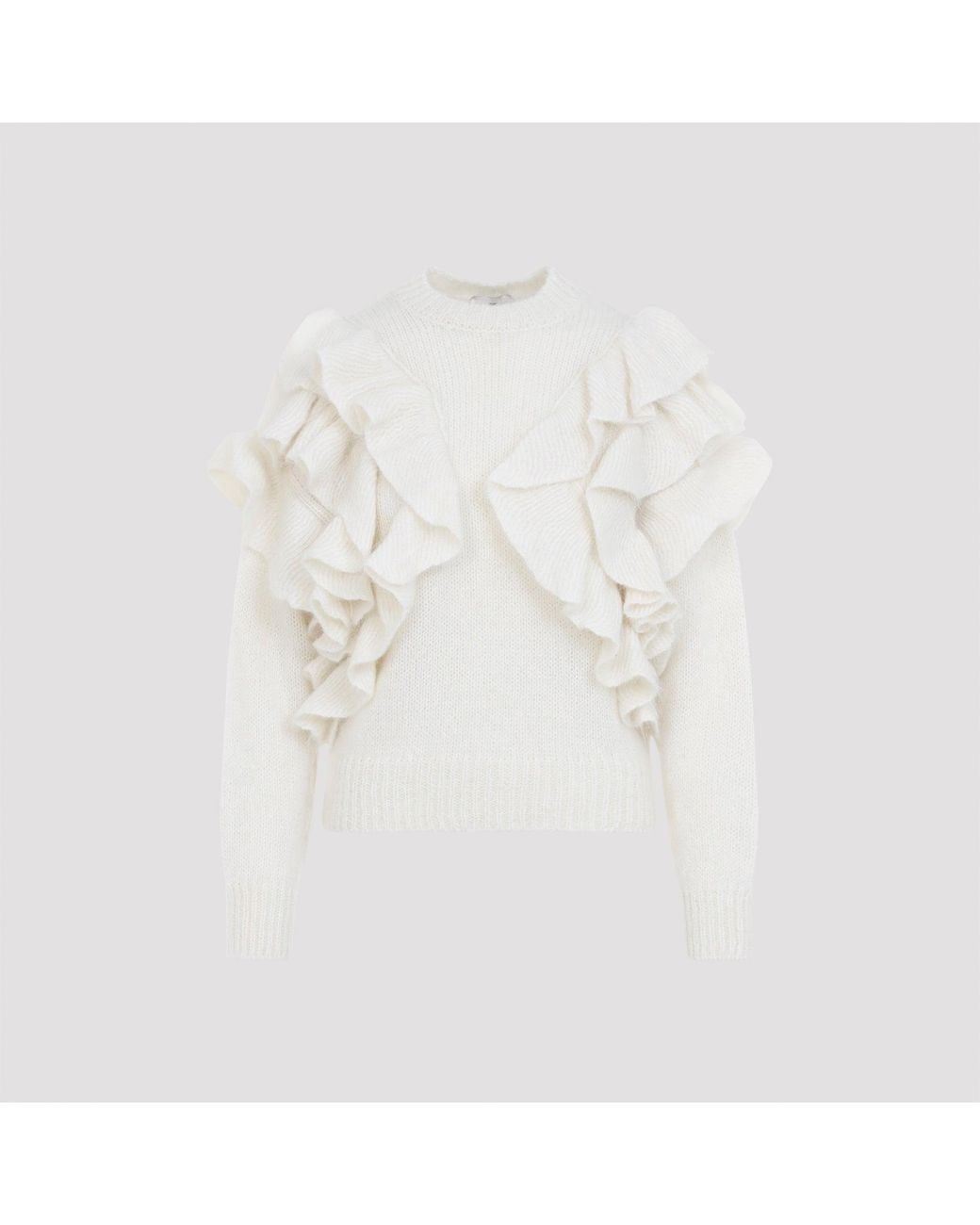 Elisabetta Franchi White Mohair Blend Pullover Sweater