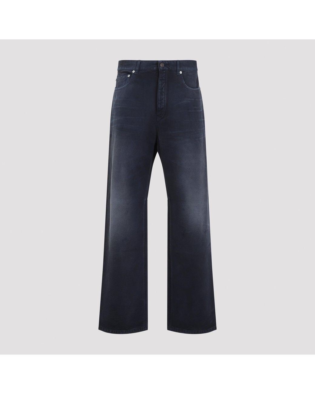 Balenciaga Blue Curved Knee Pants