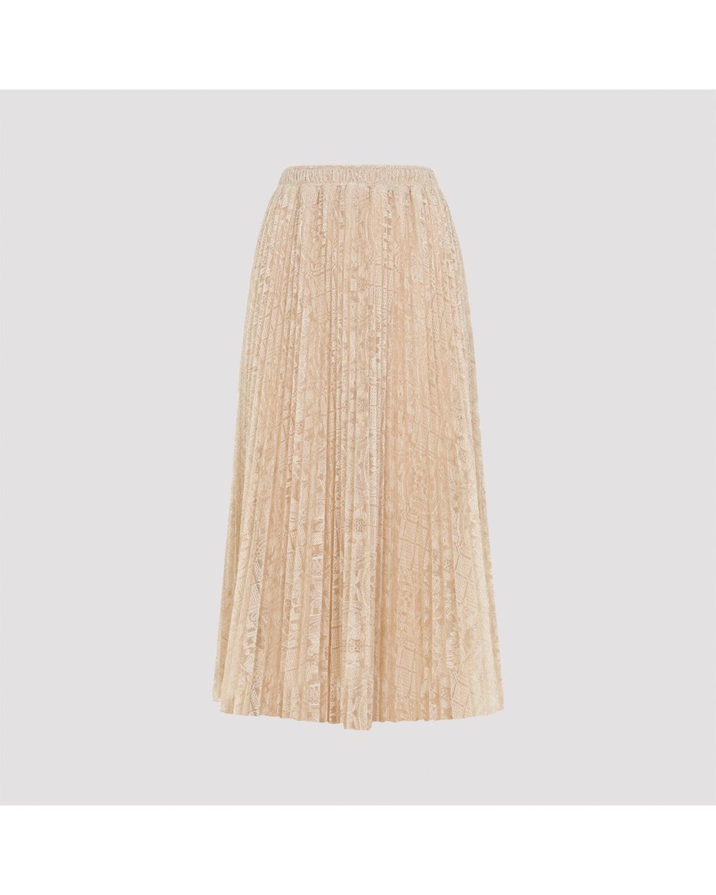 Ermanno Scervino Natural Lace Cotton Midi Skirt