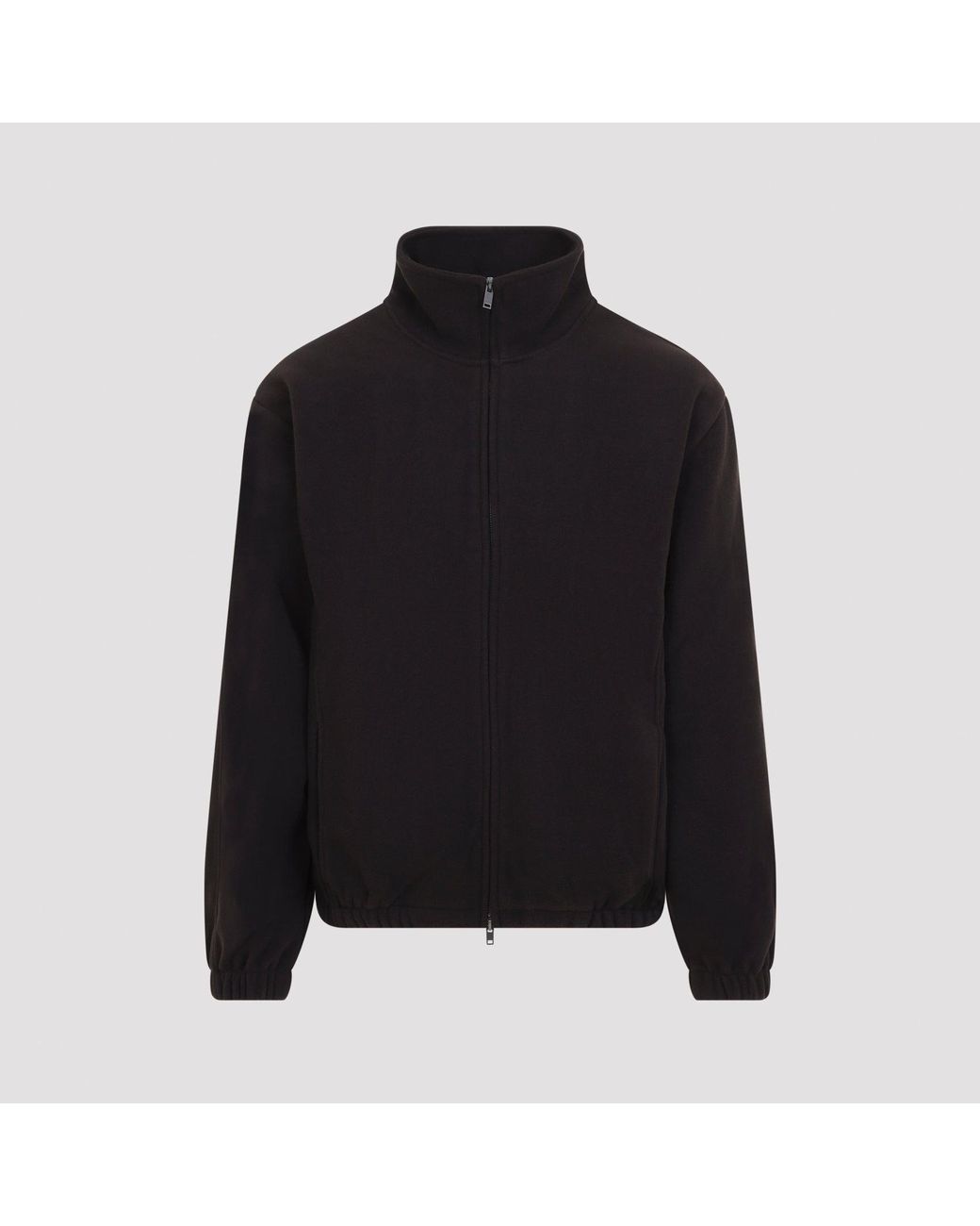 Rains Black Bark Fleece Zip Jacket for men
