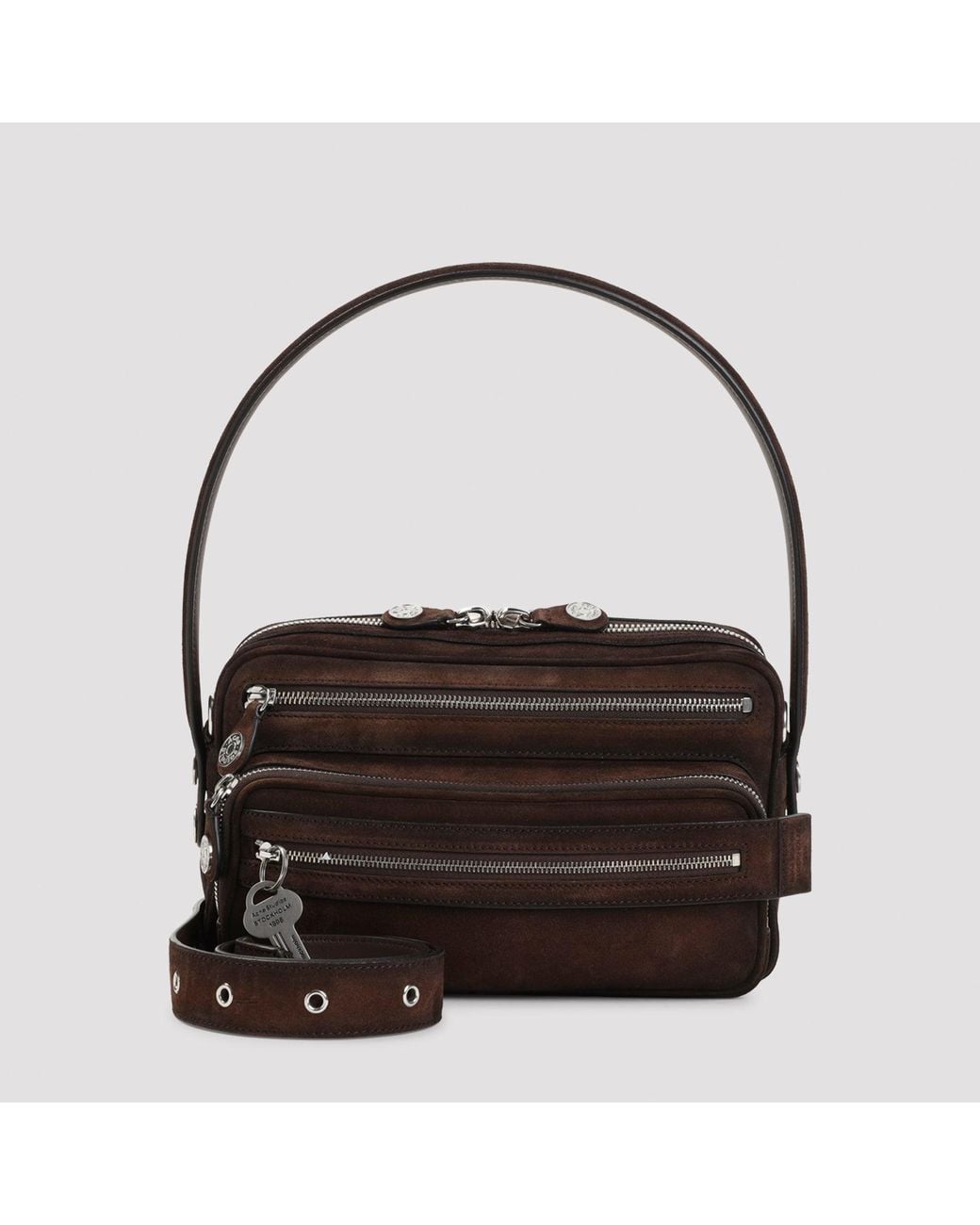 Acne Black Suede Wax Mini Shoulder Bag