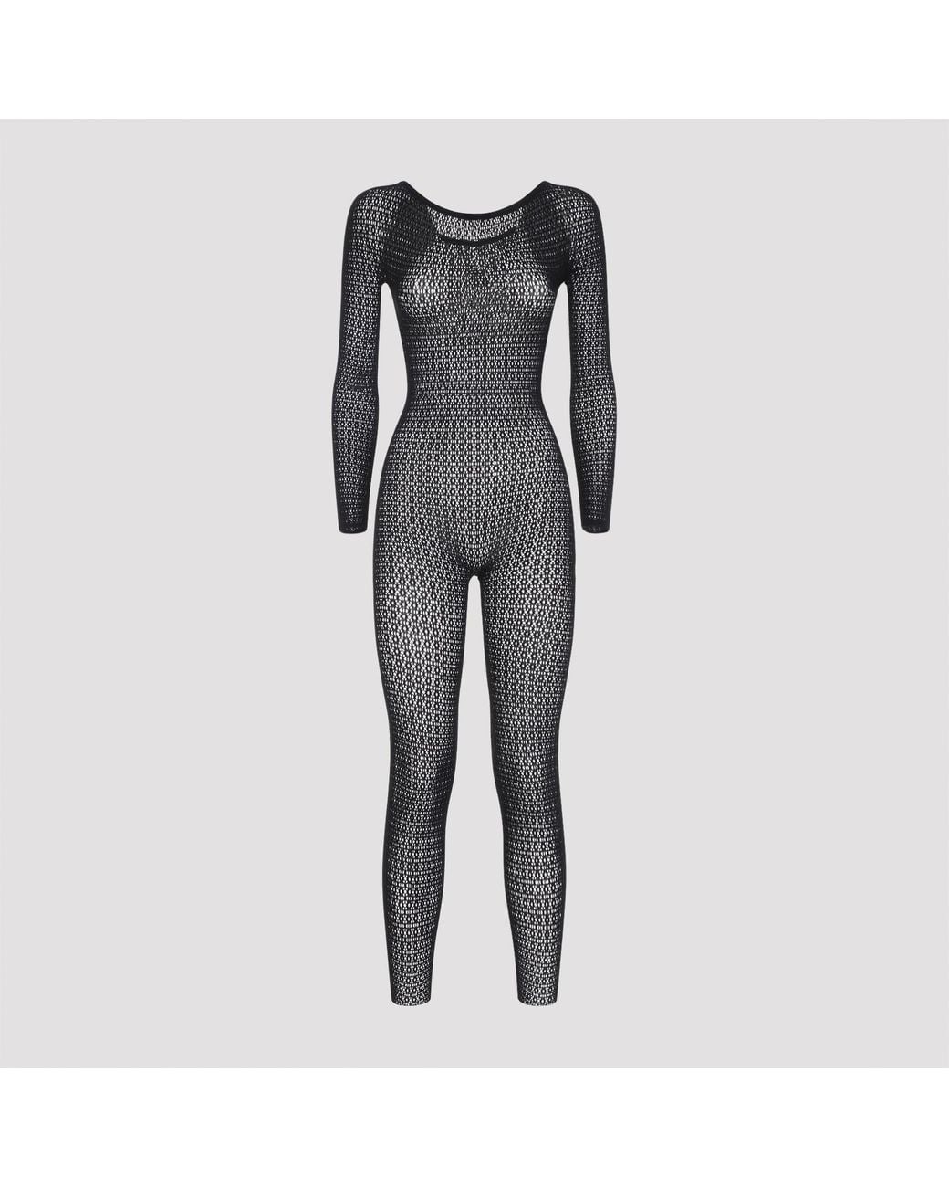 Wolford Gray Daisy Net Catsuit