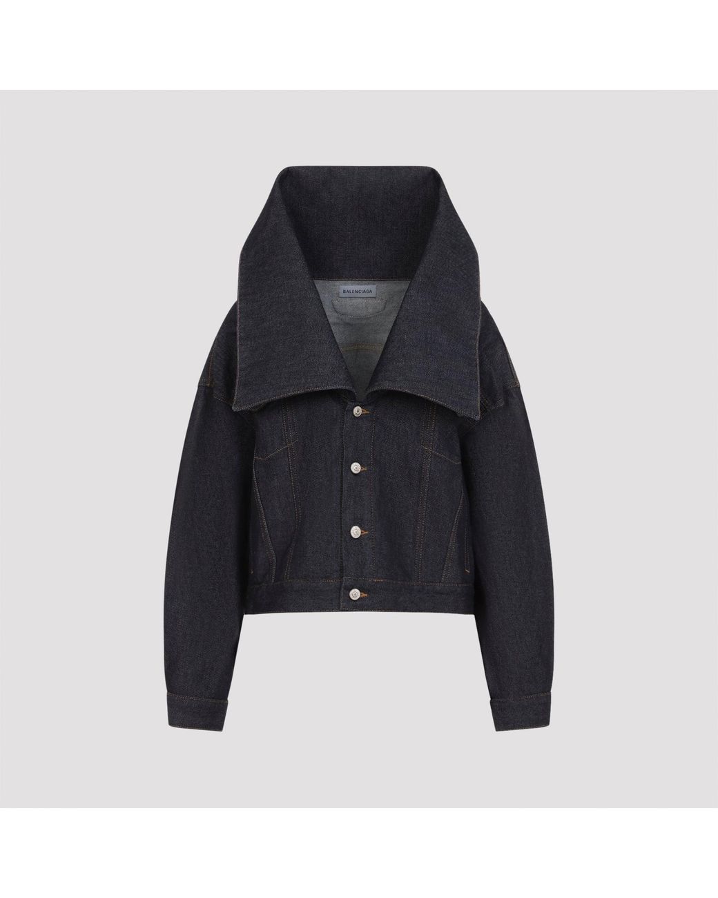 Balenciaga Black Standing Collar Boxy Jacket