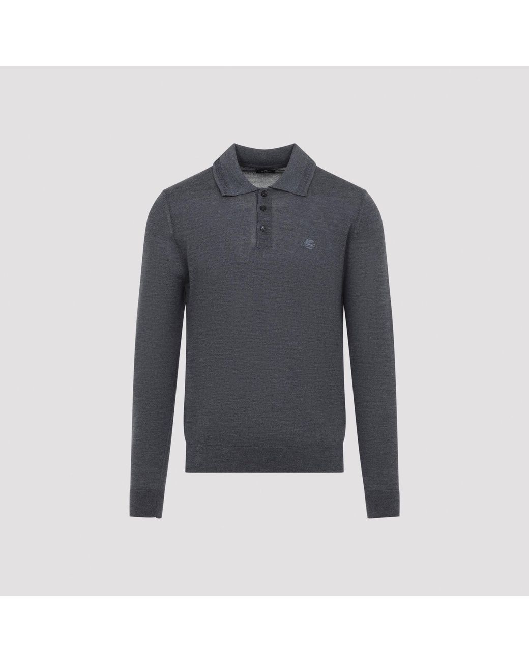 Etro Blue Fuji Knitted Polo for men