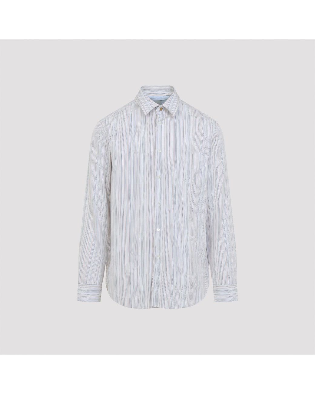 Paul Smith Blue Stripe Cotton Regular Shirt