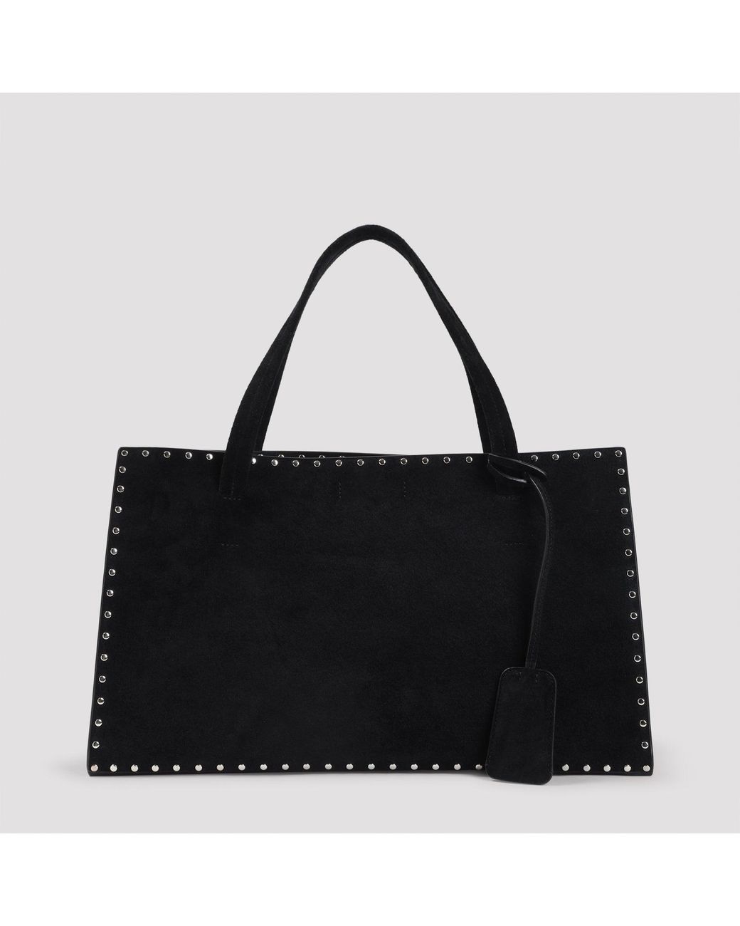 Phoebe Philo Black Mini Studded Suede Basket Handbag