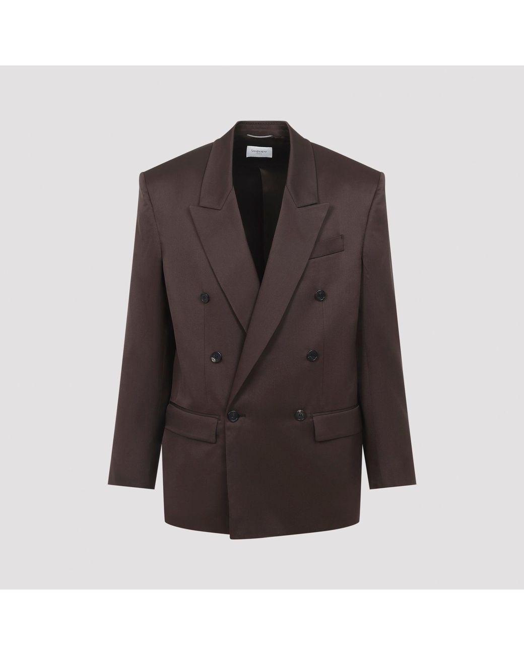 Saint Laurent Brown Chocolat Double-Brestaed Jacket for men