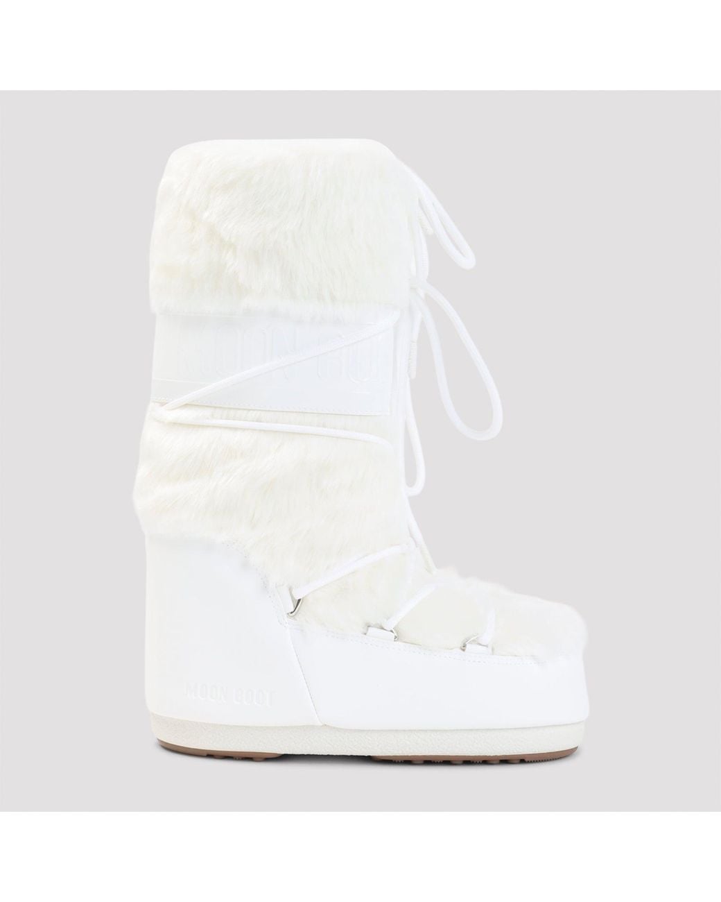Moon Boot White Icon Faux Fur Boot