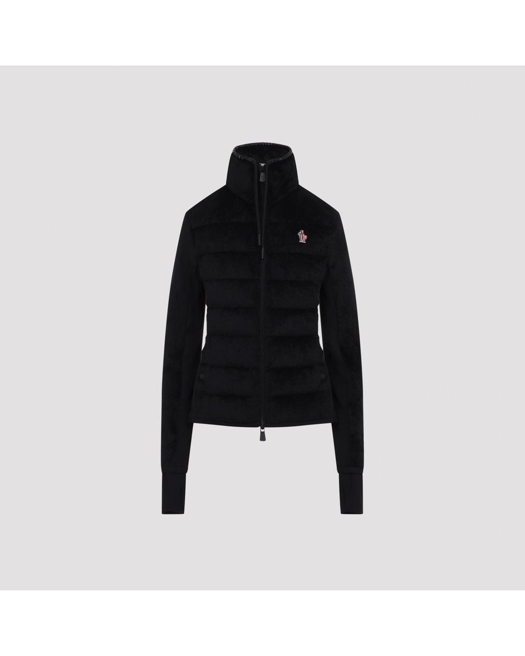 Moncler Black Zip-Up Puffer Cardigan For
