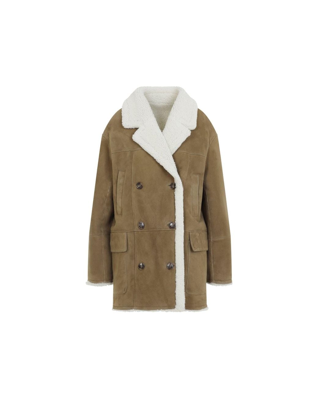 Yves Salomon Natural Shearling Short Coat