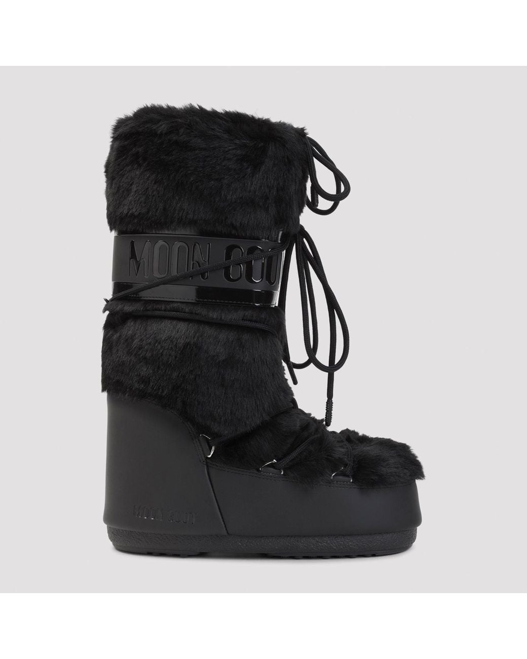Moon Boot Black Icon Faux Fur Boot