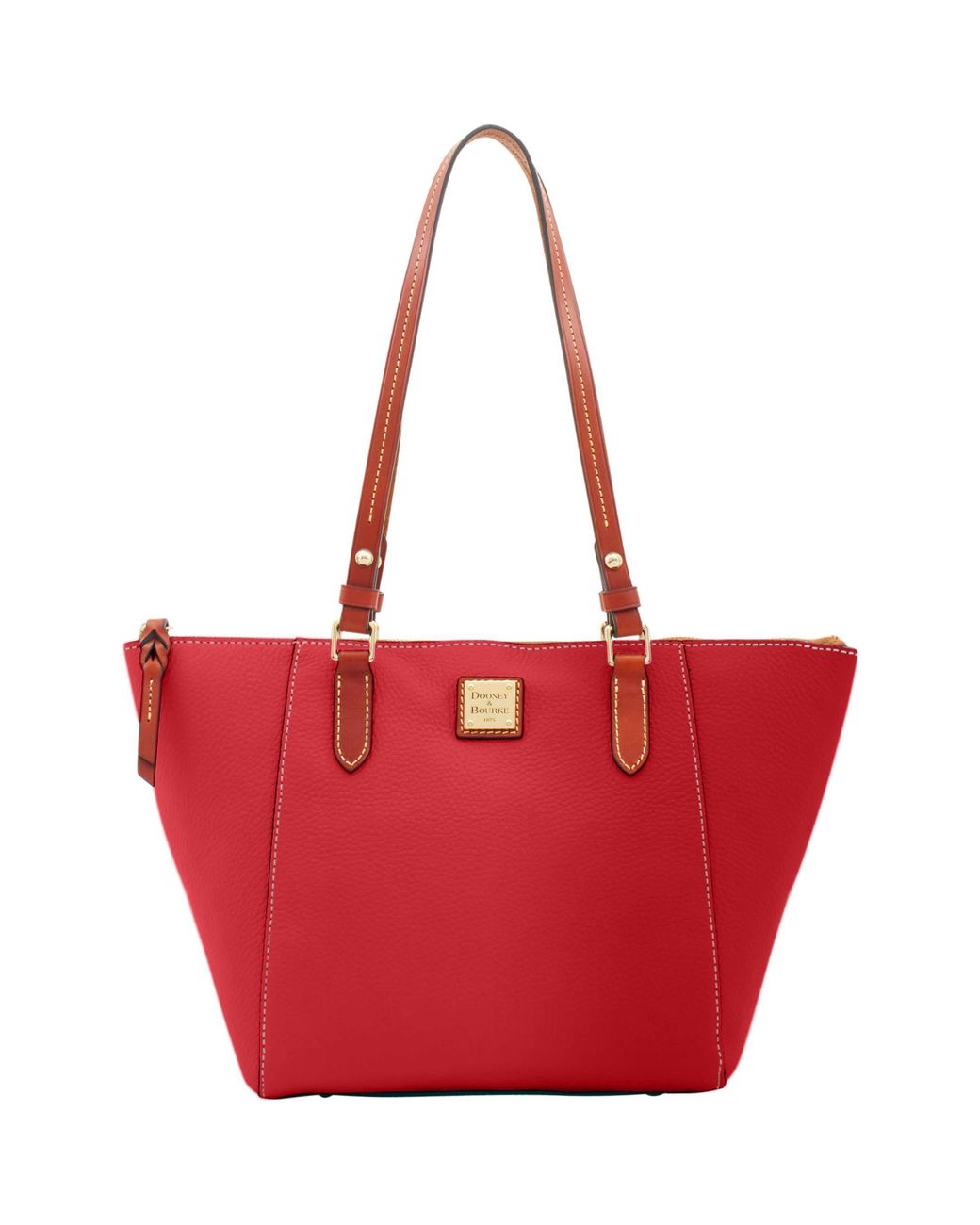 Dooney & Bourke Leather Pebble Grain Maxine Tote in Red | Lyst