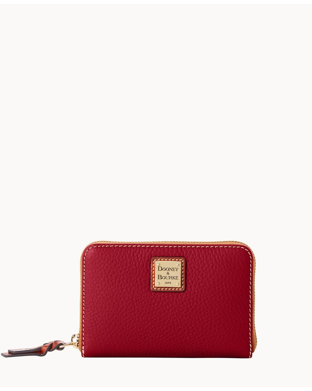Dooney & Bourke Pebble Grain Medium Zip Around Wallet in Red Lyst