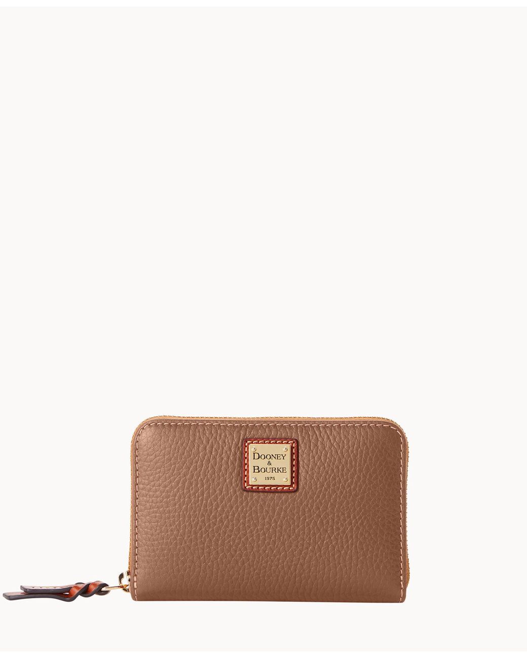 Dooney & Bourke Pebble Grain Medium Zip Around Wallet in Brown Lyst