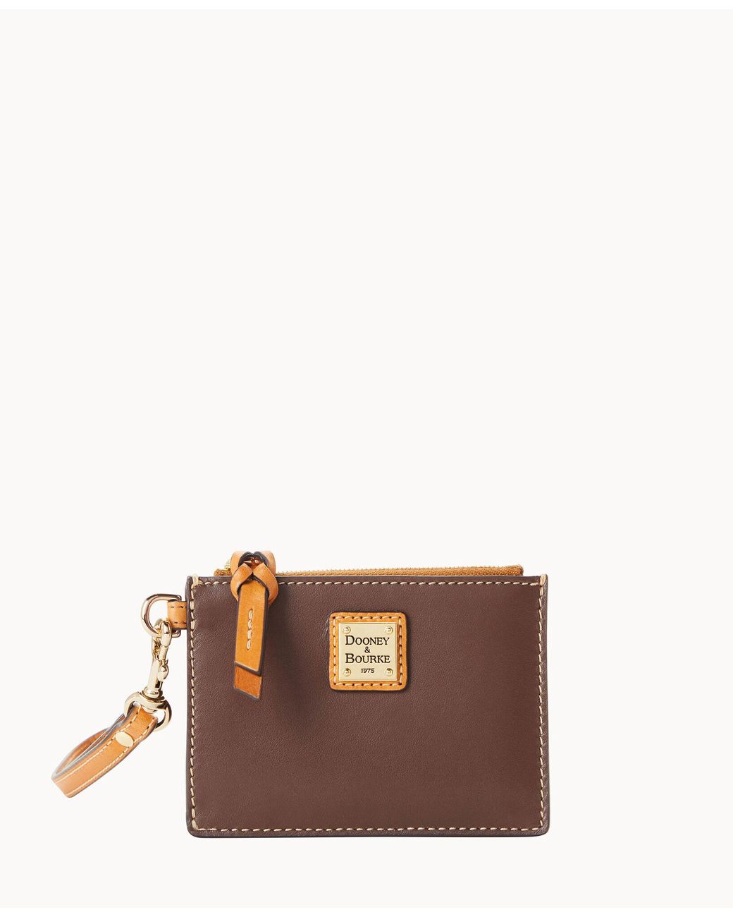 Dooney & Bourke Wexford Leather Top Zip Card Case in Brown Lyst