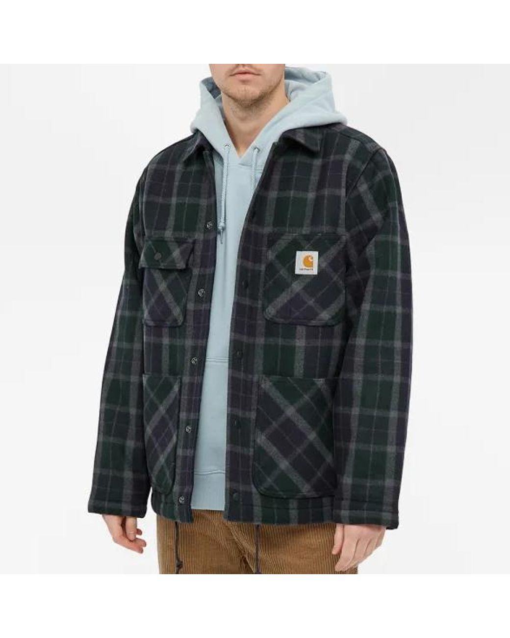 Carhartt WIP Blaine Check Jacket in Gray for Men | Lyst