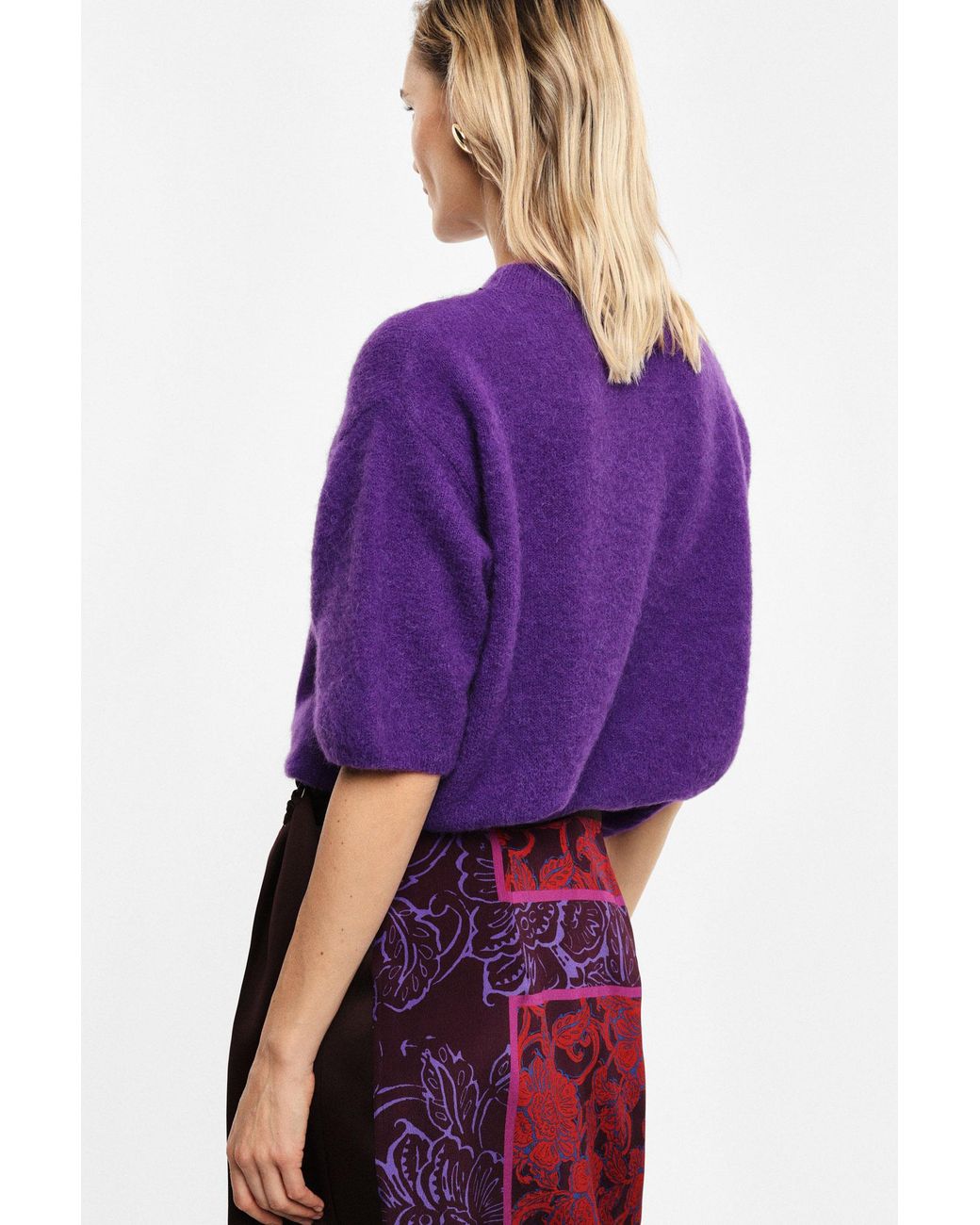 Suéter Pullover Con Mangas Al Codo Imperial de color Purple