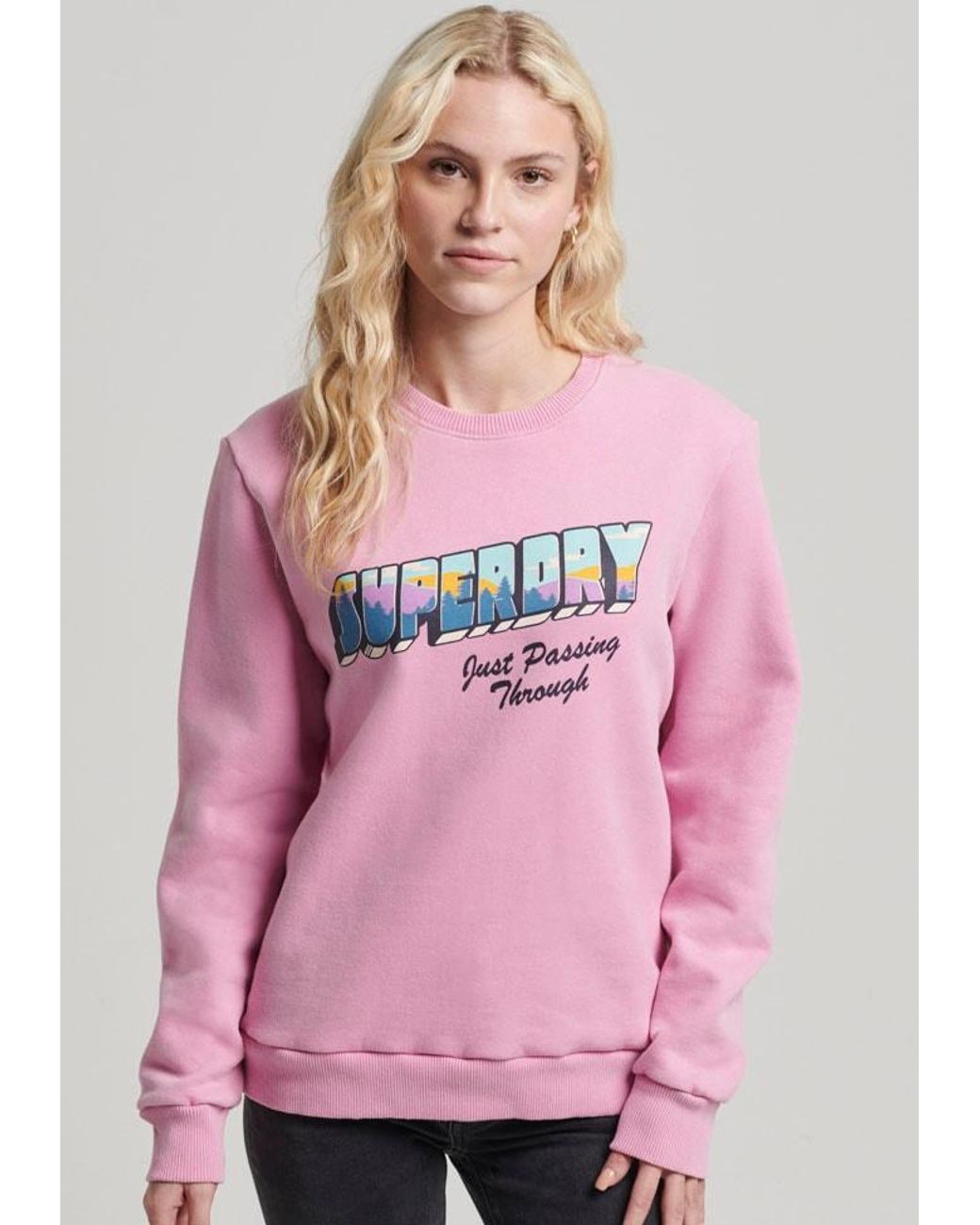 Superdry Sweatjacke, Vintage Travel Sweatshirt mit Rundhalsausschnitt in  Pink | Lyst DE