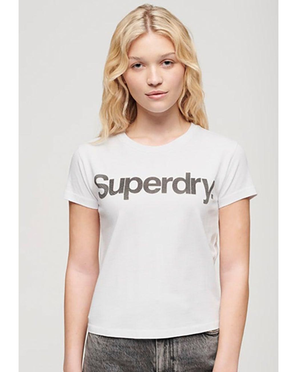 Lyst in CORE Superdry | LOGO TEE CITY FITTED T-Shirt DE Weiß