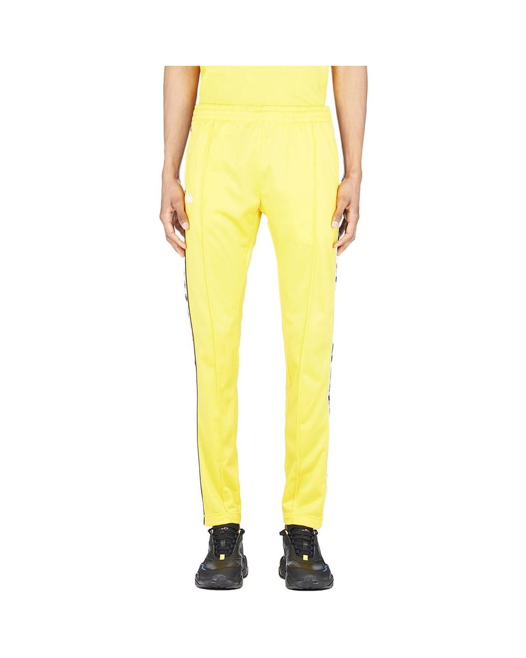 Kappa 222 Banda Astoria Slim Snap Track Pants in Yellow for Men | Lyst