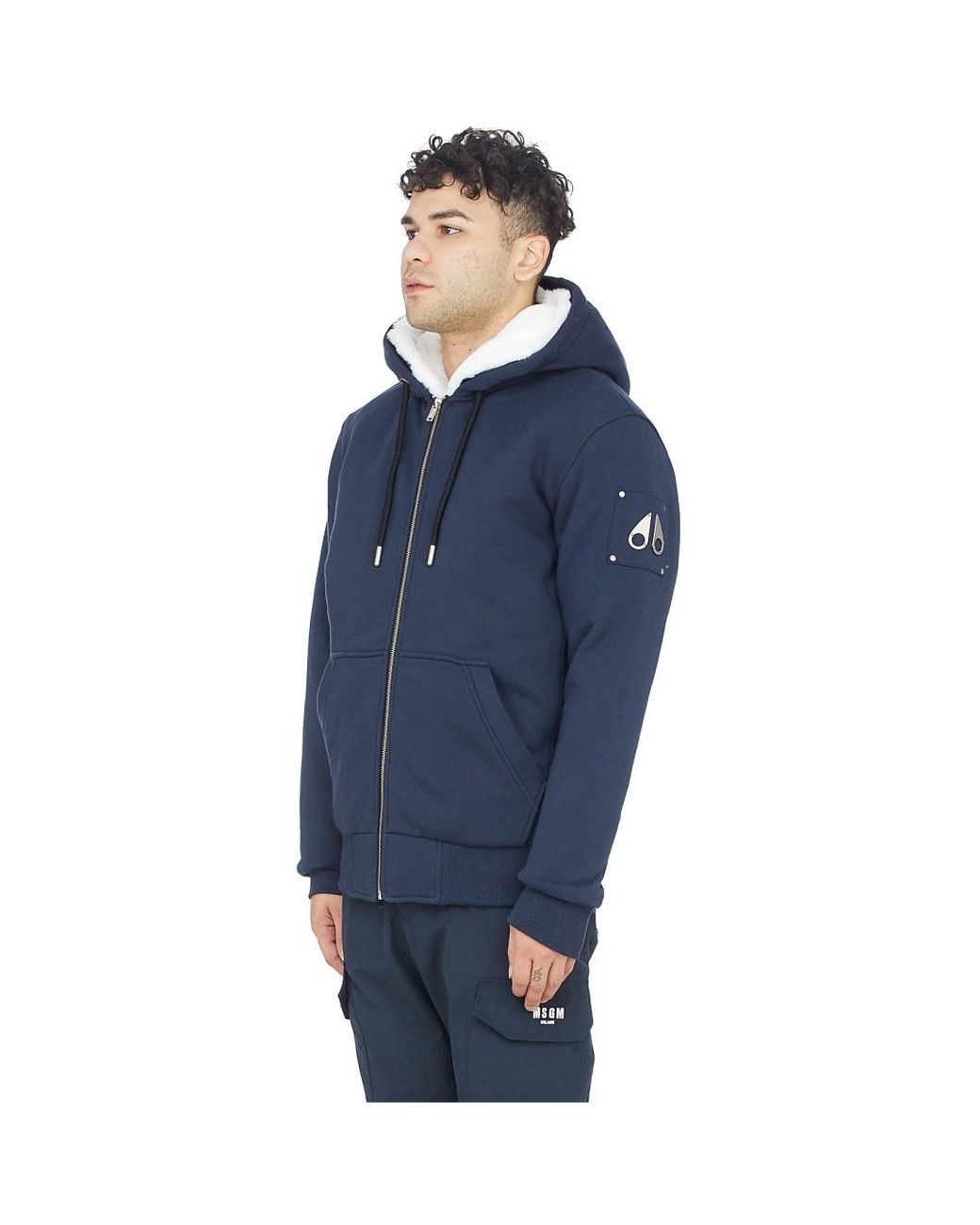 Moose Knuckles Classic Bunny Hoodie In Blue For Men Lyst