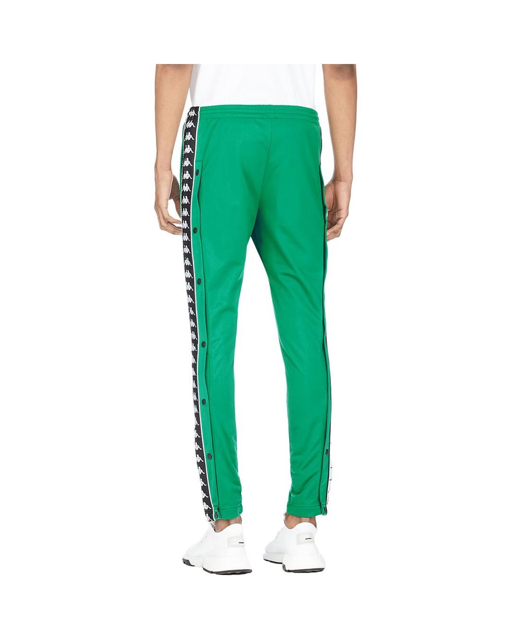 Kappa Synthetic 222 Banda Astoria Slim Snap Track Pants in Green/Black/White  (Green) for Men - Lyst