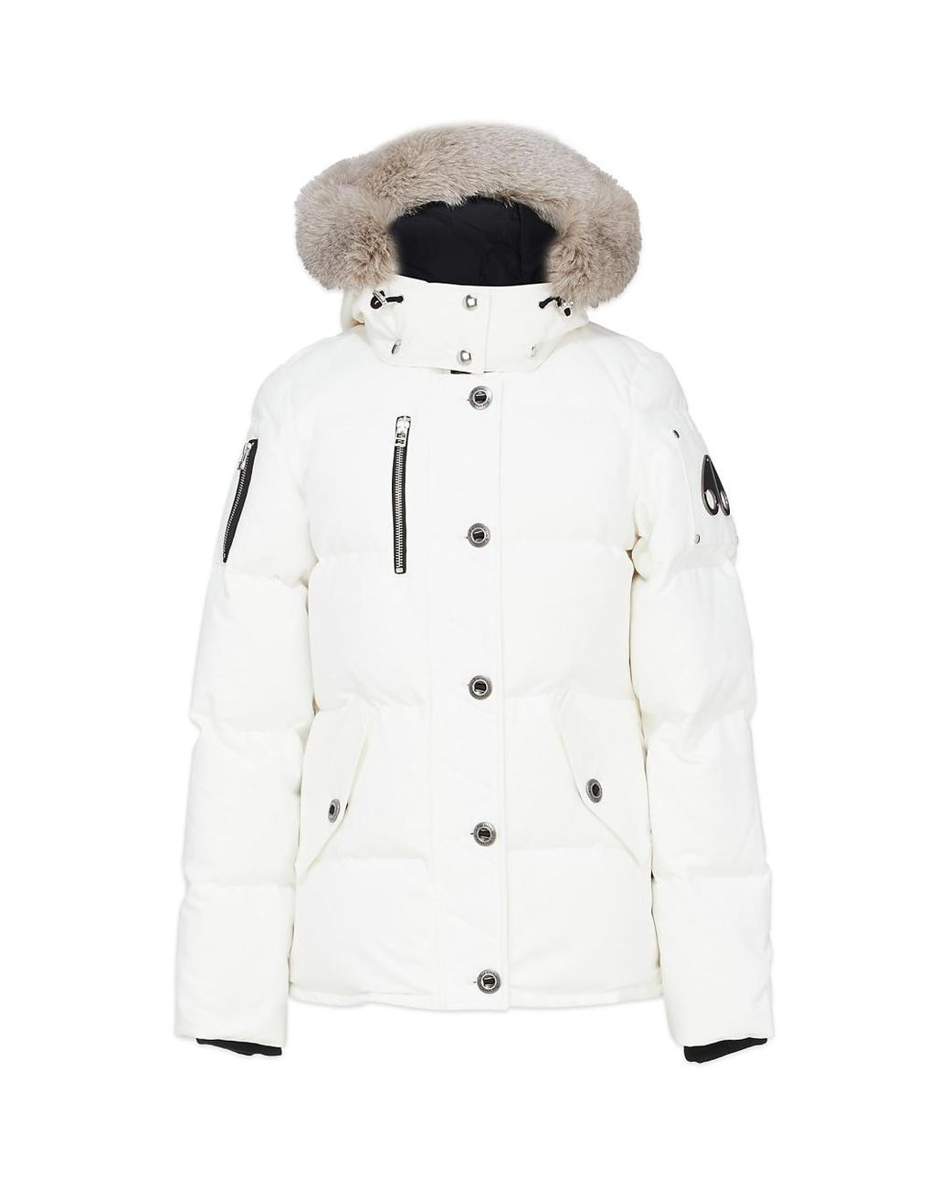 Moose Knuckles Fur 3q Jacket in White Lyst