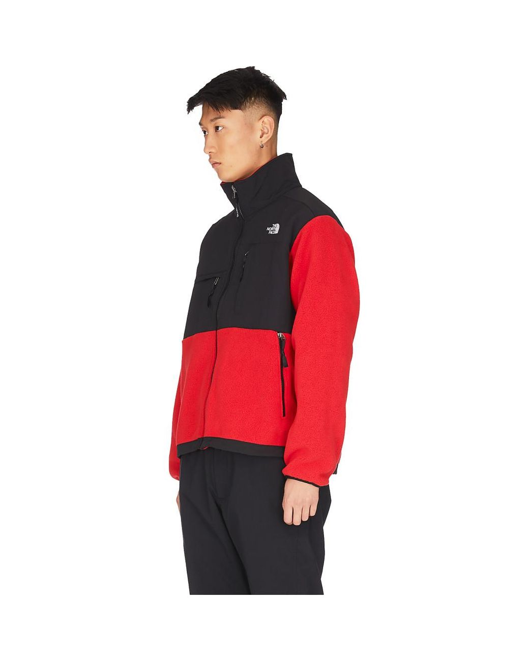 north face denali fleece red