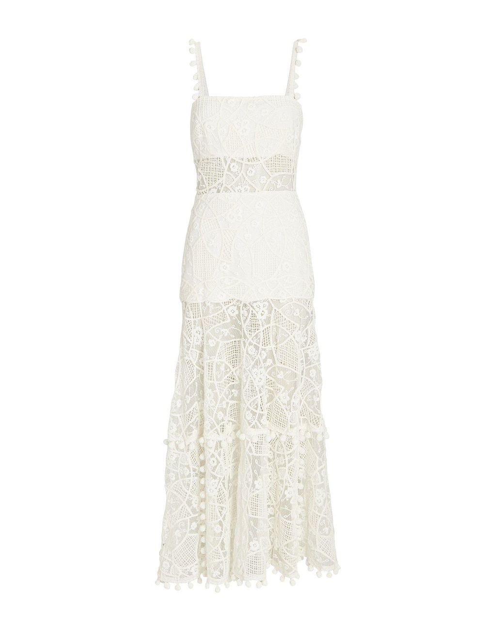 Alexis Lucila Tiered Lace Midi Dress in White Lyst