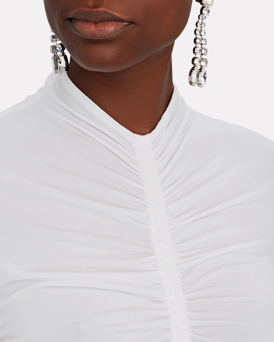 A.L.C. Ansel Ruched Jersey Top in White | Lyst