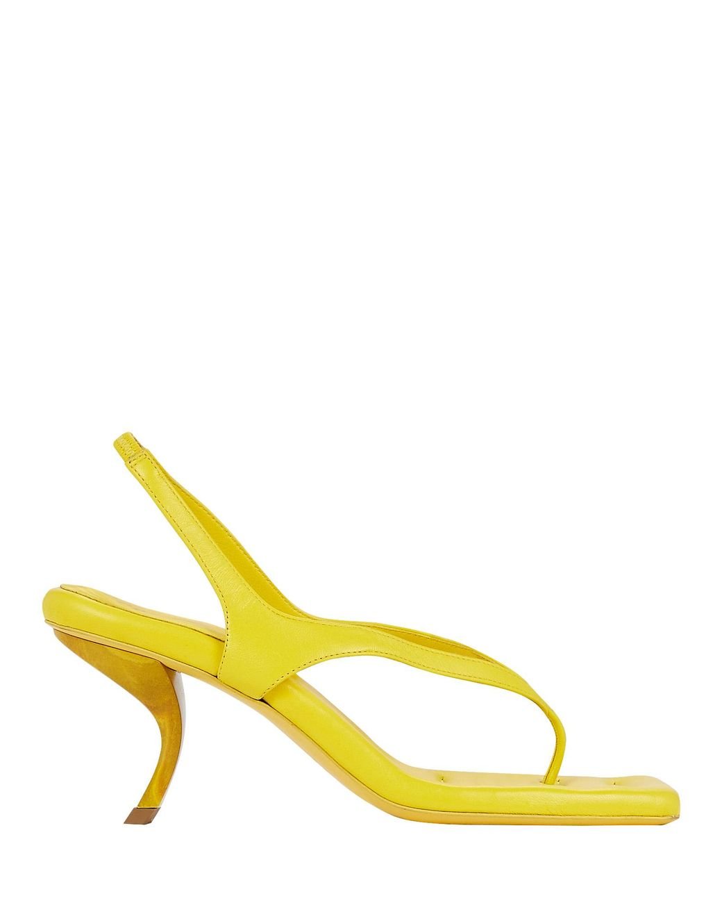 Gia Borghini X Rhw Rosie Mid Heel Thong Sandals in Yellow Lyst