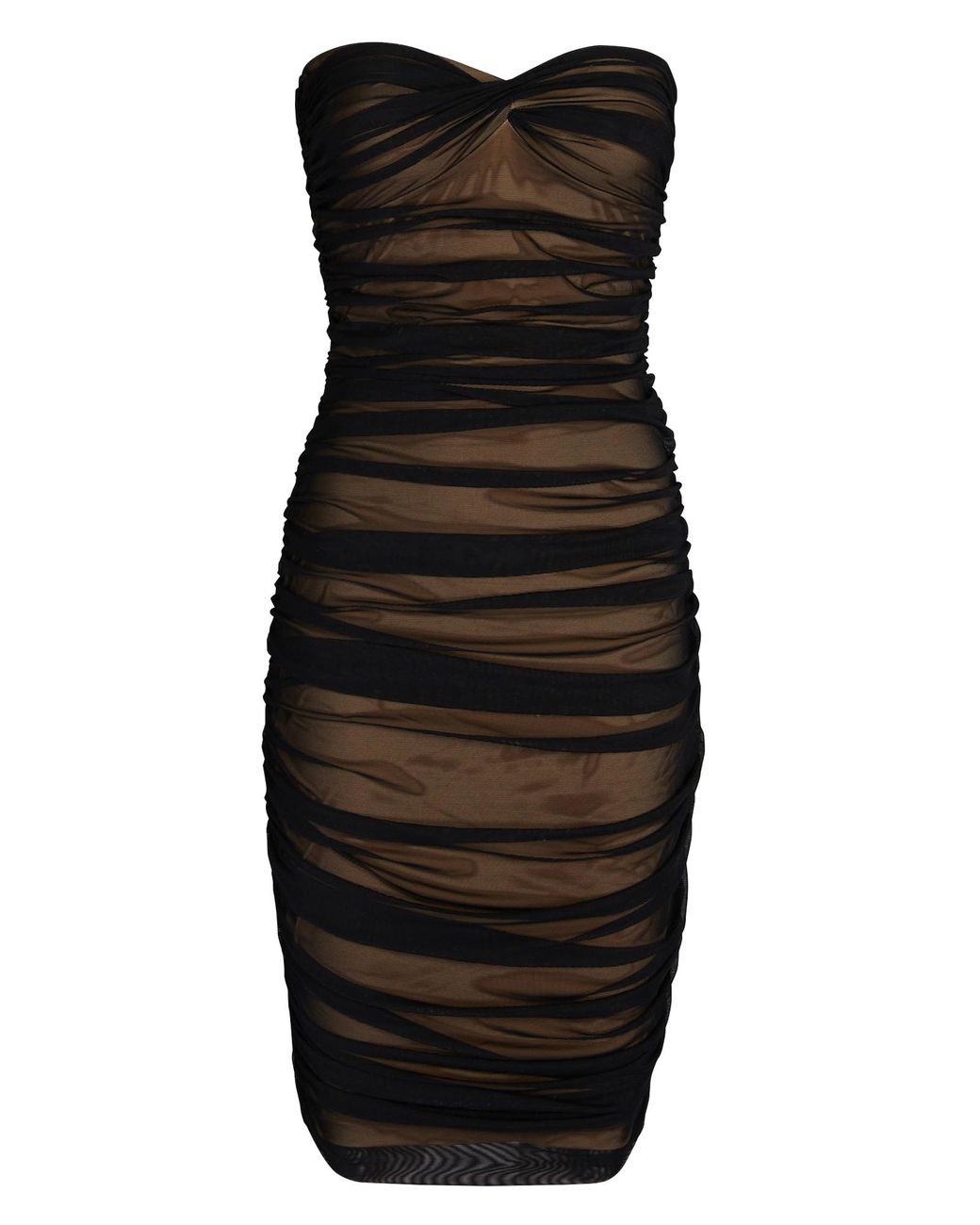 Norma Kamali Walter Strapless Mesh Mini Dress in Black | Lyst Canada