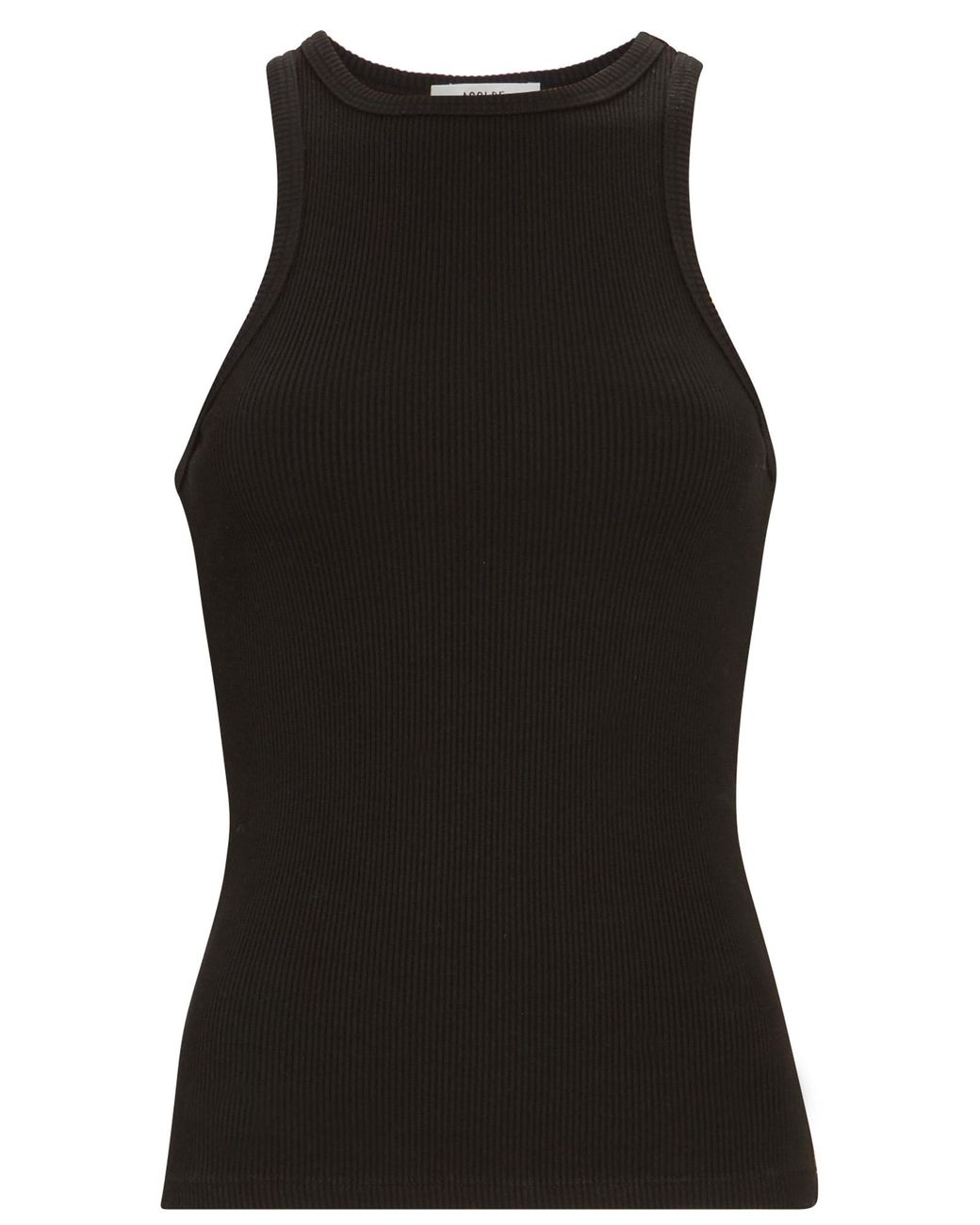 Agolde Synthetic High Neck Rib Knit Tank Top in Black - Lyst