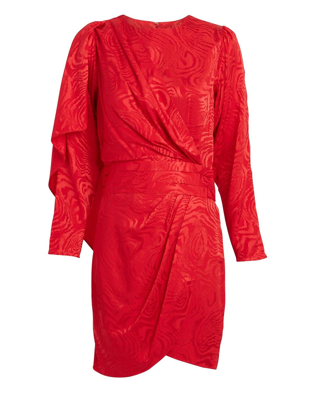 Ronny Kobo Shanaya Draped Moiré Dress in Red | Lyst