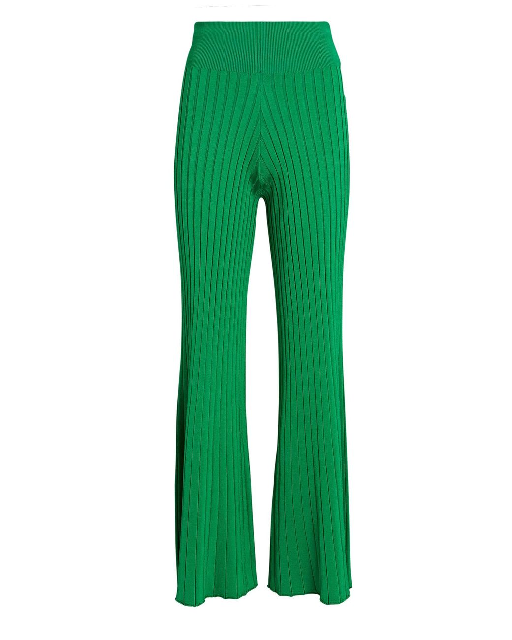 A.L.C. Astrid Rib Knit Flared Pants in Green Lyst Canada
