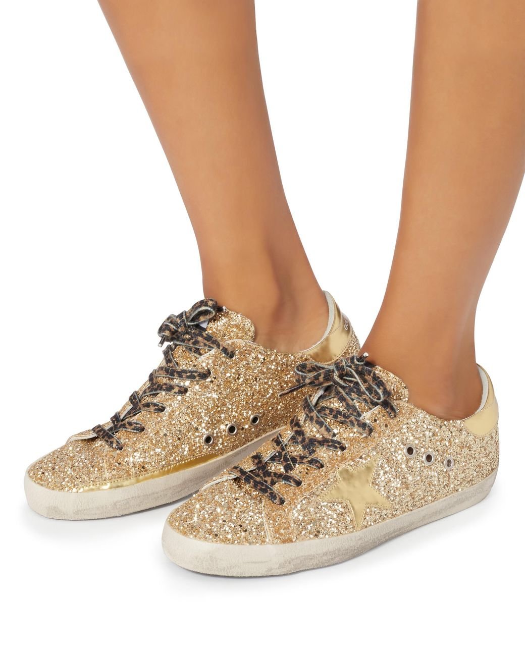 Golden Goose Superstar Leopard Lace Glitter Sneakers Metallic | Lyst