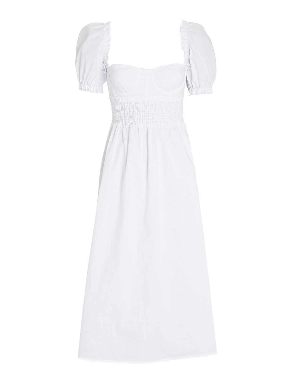 We Wore What Weworewhat Puff Sleeve Cotton Poplin Maxi Dress in Ivory ...