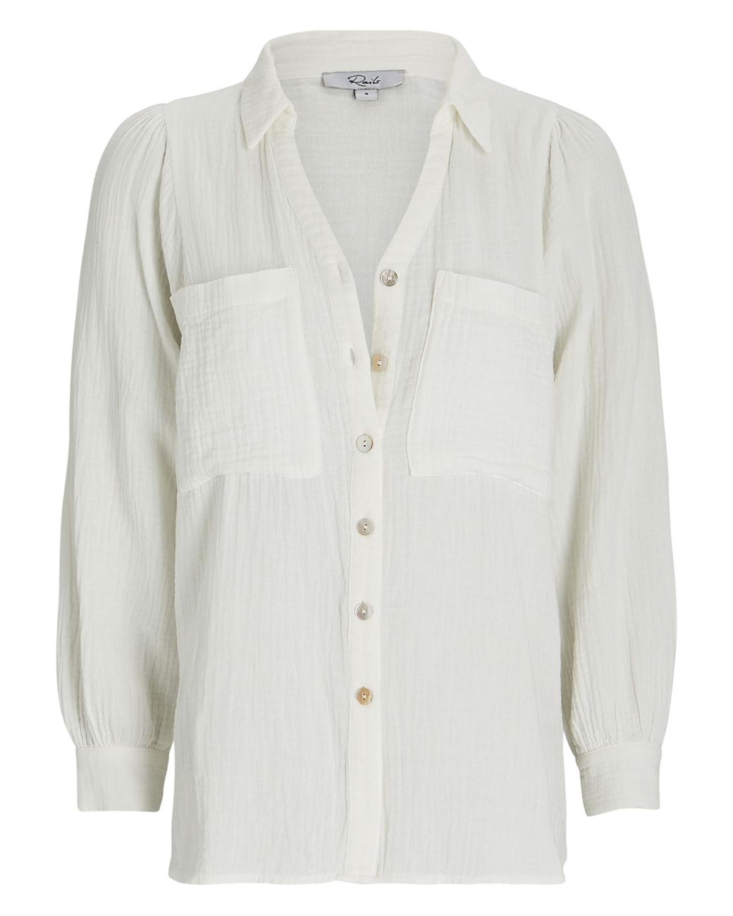 Rails Lauren Cotton Gauze Button-down Shirt in White | Lyst