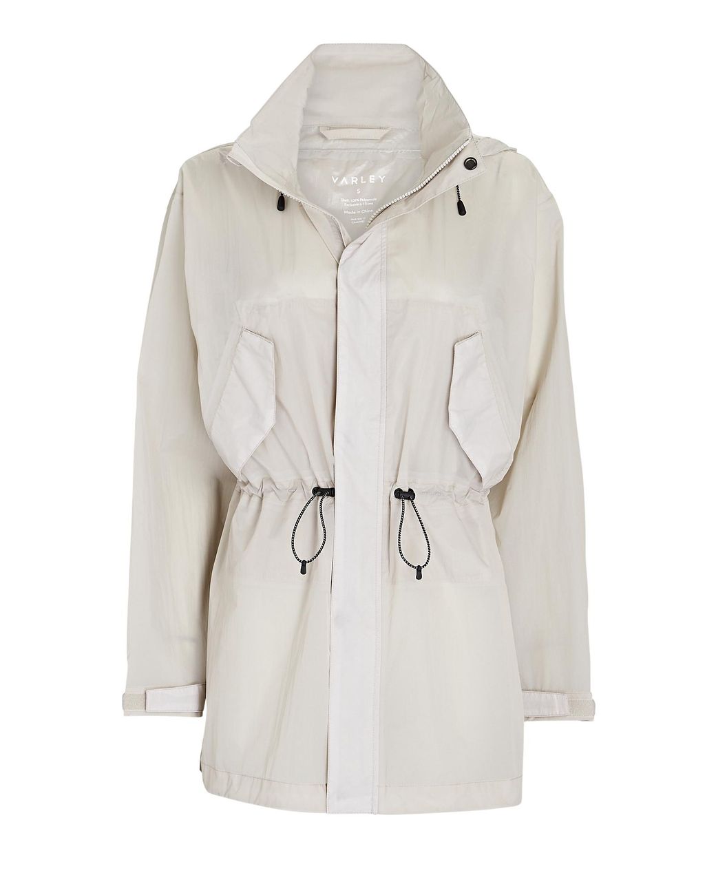 Varley Synthetic Williams Hooded Rain Jacket in Grey (Gray) | Lyst