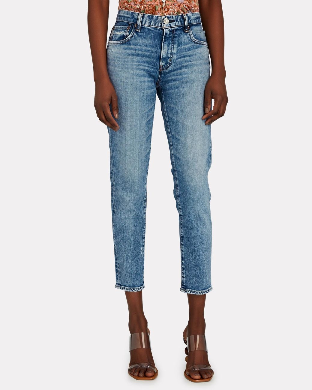 Moussy Denim Edmond Cropped Skinny Jeans in Blue | Lyst