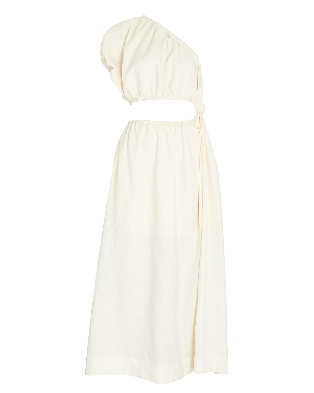 FARM Rio Linen One-shoulder Cut-out Maxi Dress in White | Lyst
