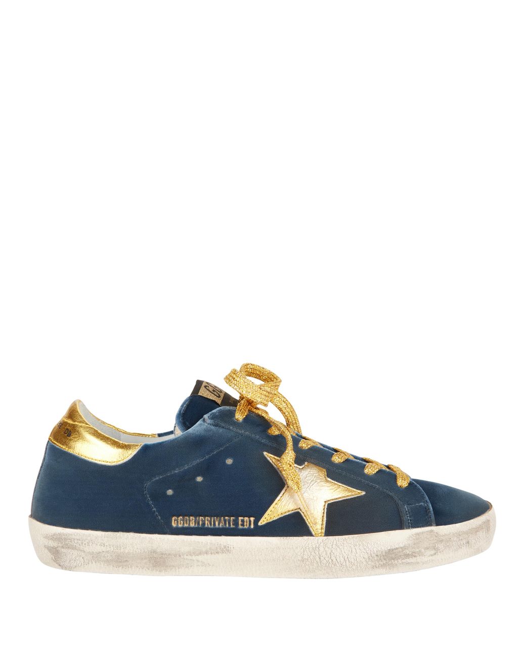 Golden goose blue velvet sneakers sale