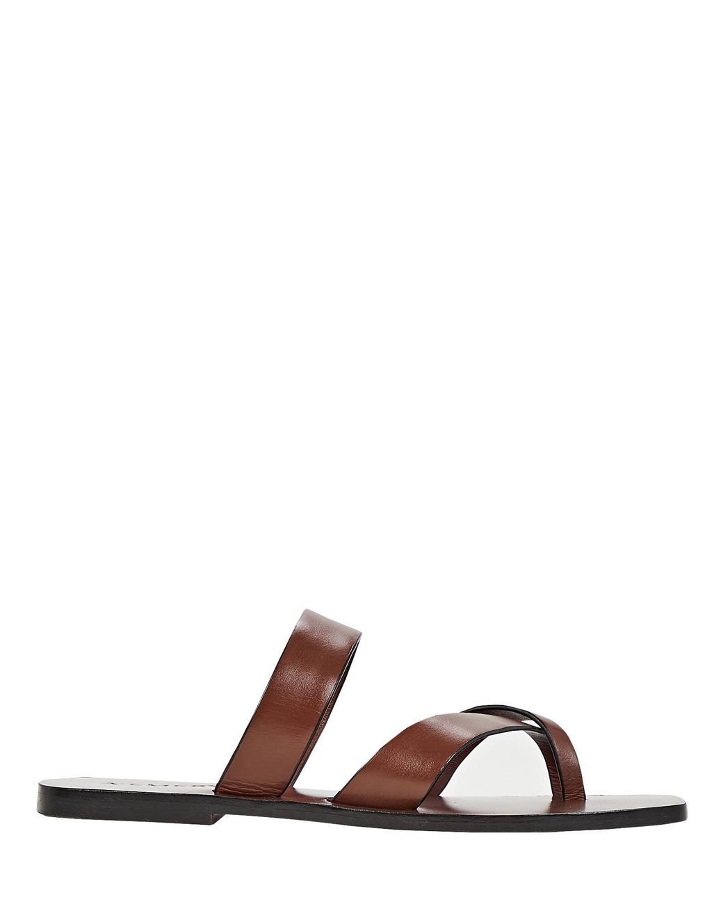 A.Emery Carter Leather Slide Sandals in Brown Lyst Canada