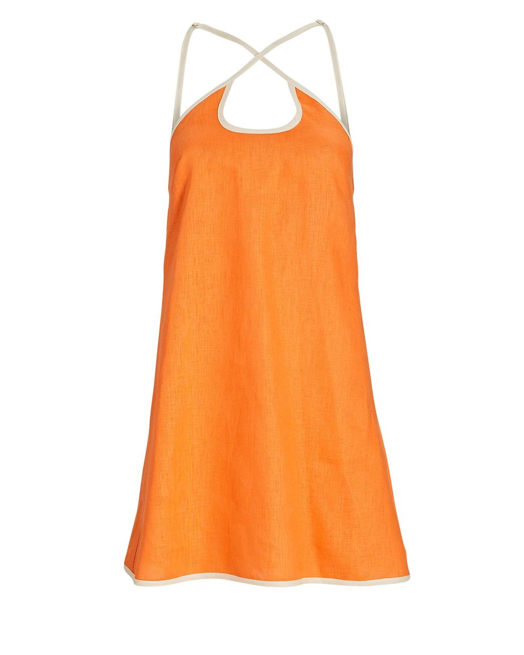 Matthew Bruch Linen Cut-out Mini Dress in Orange | Lyst
