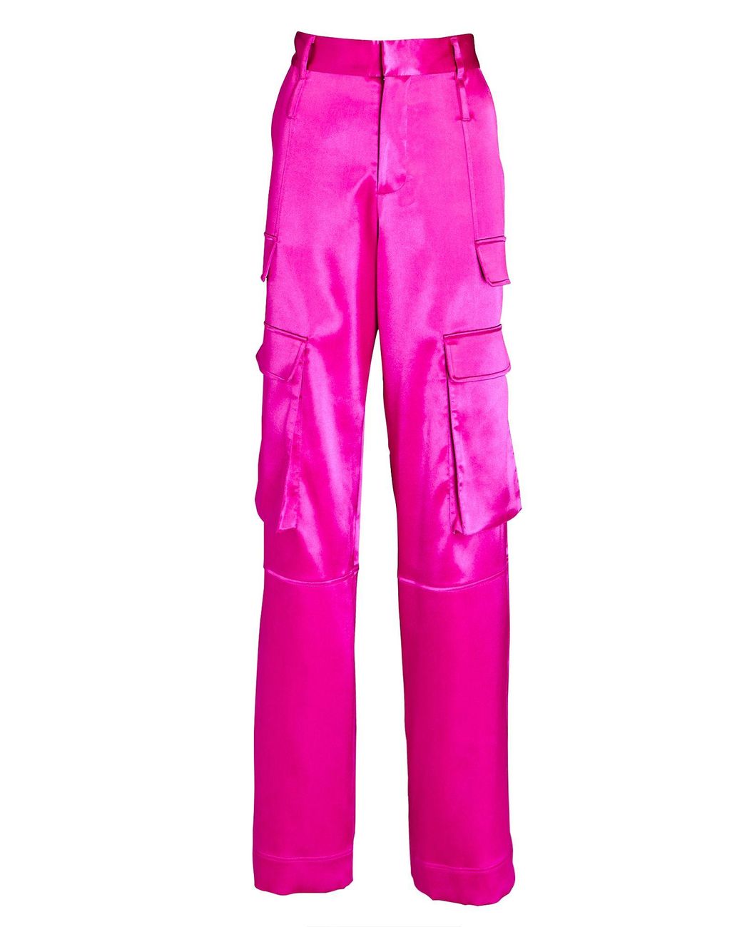 FRAME Cargo Wideleg Satin Pants in Pink Lyst