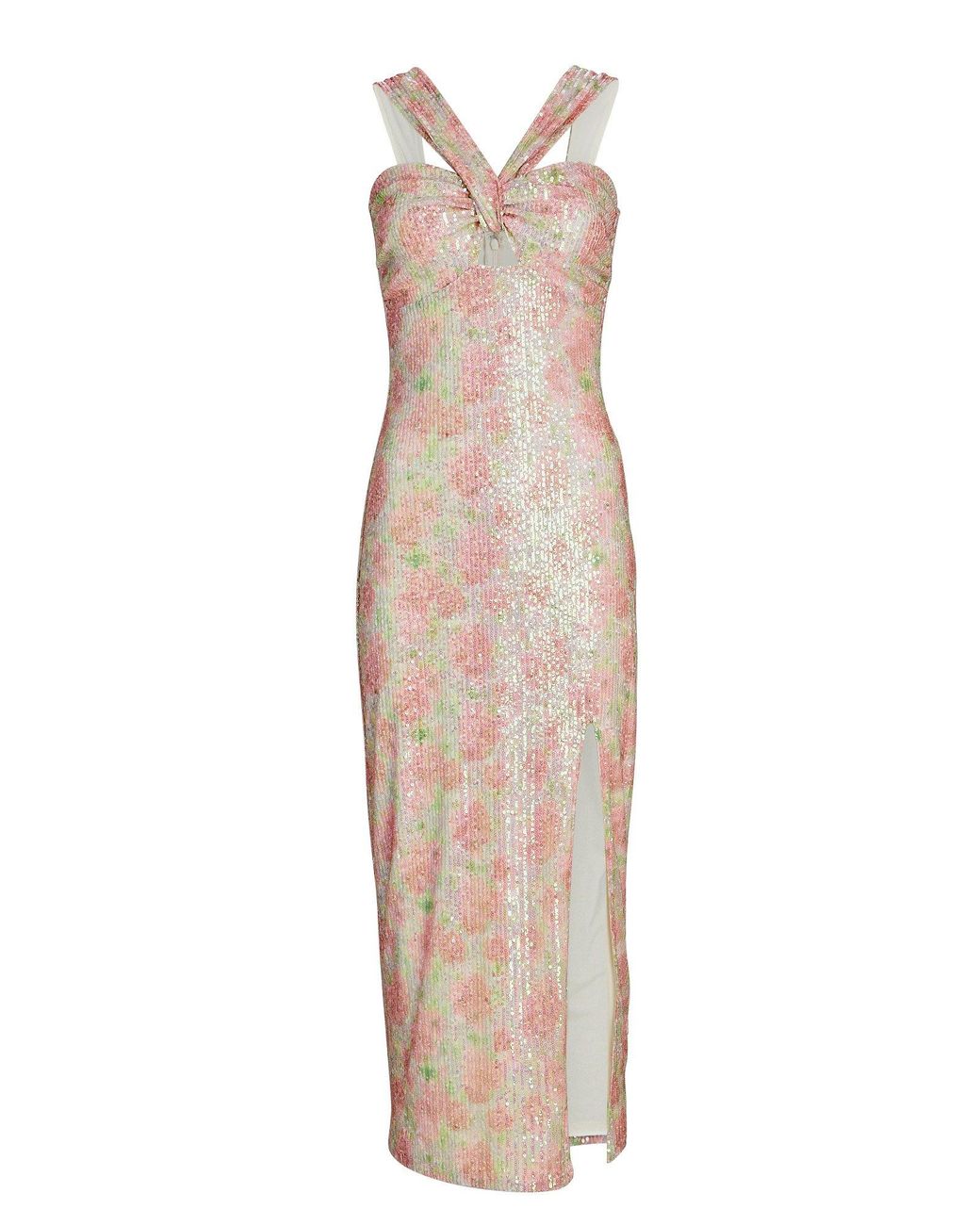 Saylor Faena Floral Sequin Midi Dress | Lyst