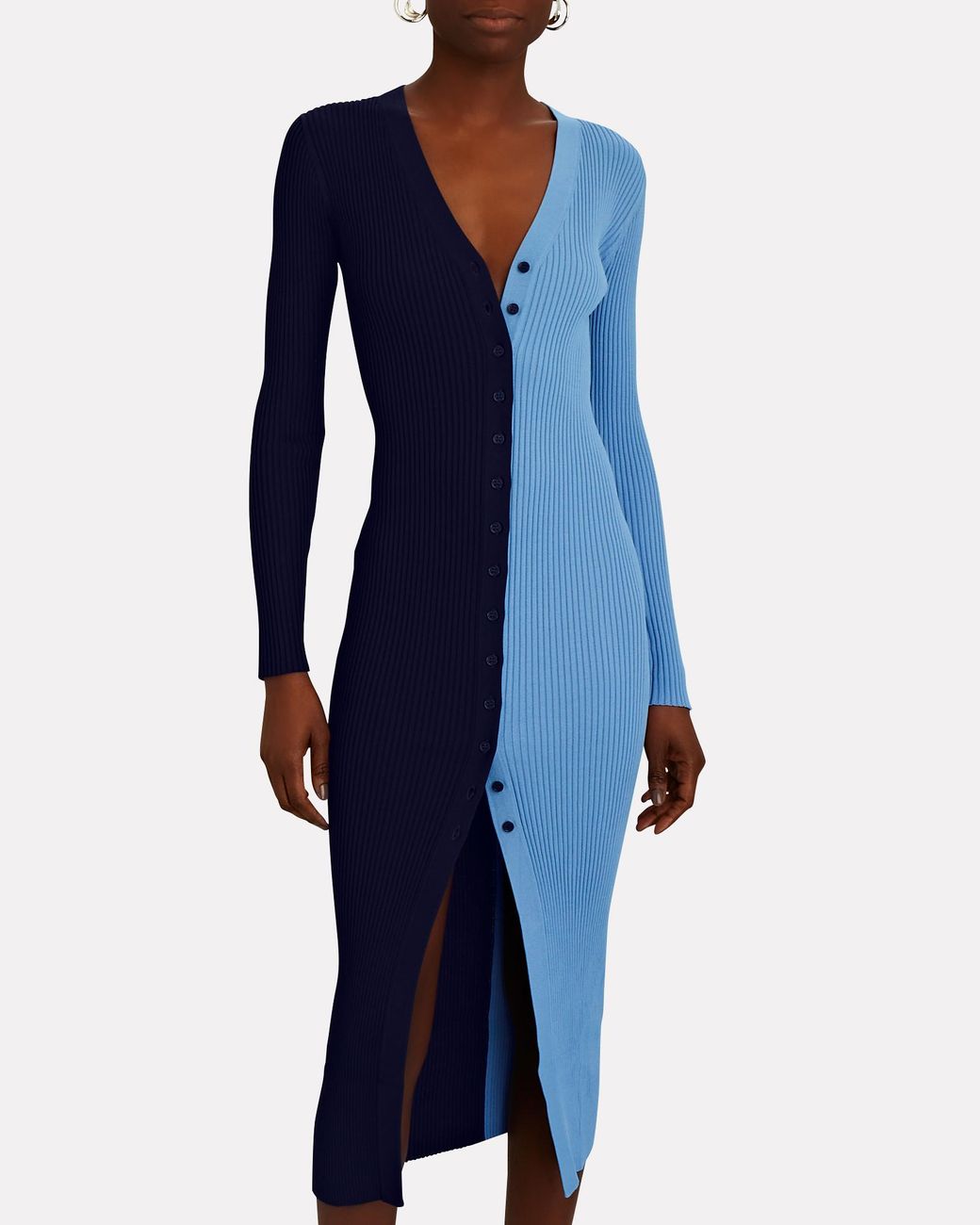 STAUD Shoko Colorblock Sweater Dress in Blue | Lyst