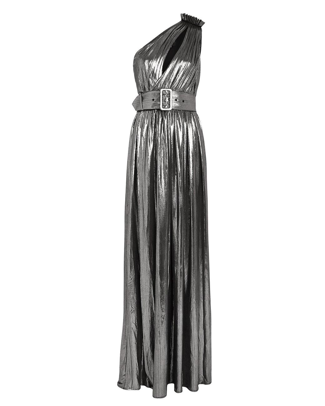 Womens Clothing Dresses Formal dresses and evening gowns retroféte Synthetic Carly Cutout Shirred Stretch-lamé Gown in Metallic 