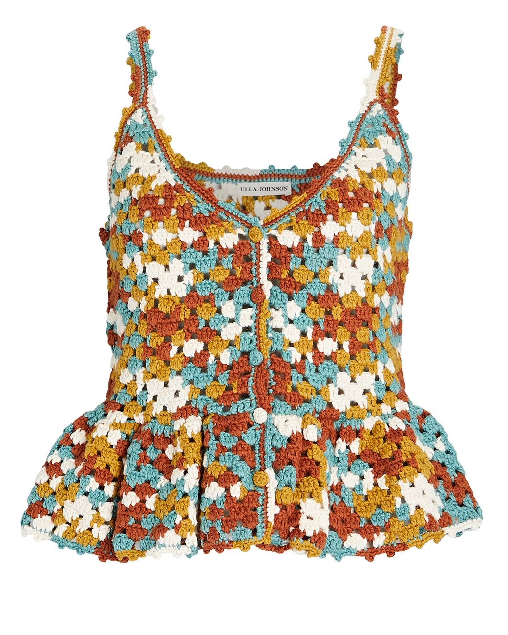 Ulla Johnson Estrella Crochet Peplum Top | Lyst